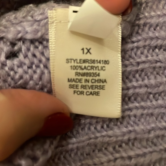 Ultra Flirt soft lilac purple crewneck sweater size 1x - Picture 7 of 7